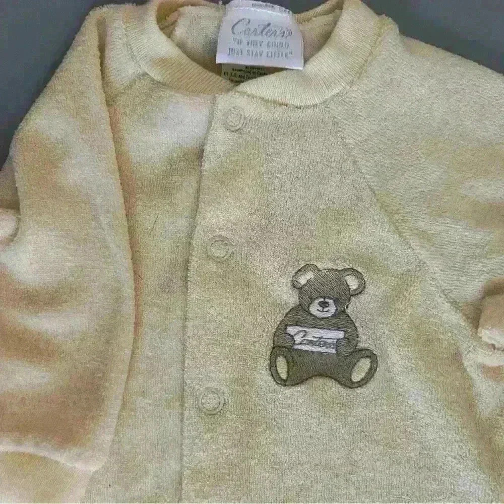 Vintage unisex yellow carters sleeper with teddy bear detail. - Picture 4 of 4